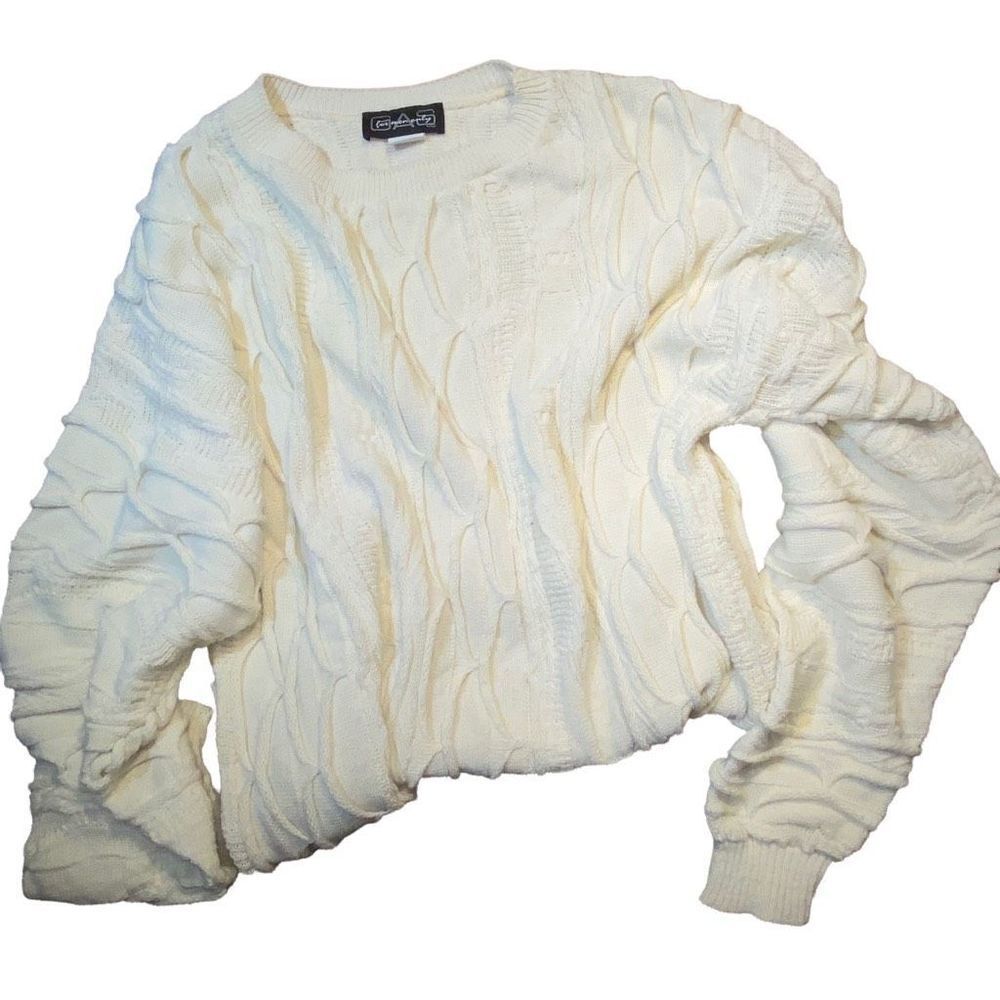 Men’s white GAS brand textured sweater size‎ M